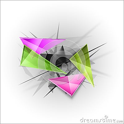 Sharp triangles on the abstract background. Vector busines temp Vector Illustration