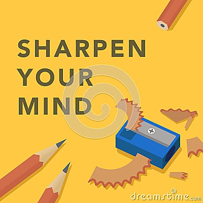 Sharpen your mind conceptual illustration Cartoon Illustration