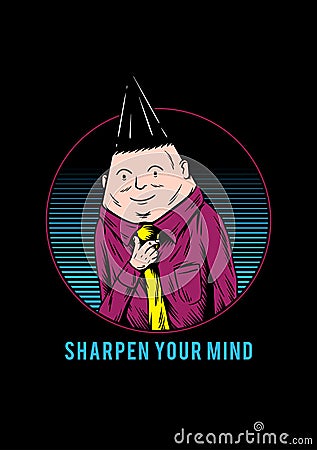 Sharpen your mind creative illustration Vector Illustration