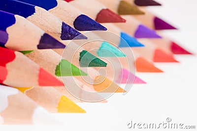 Sharpened Colored Pencils Stock Photo