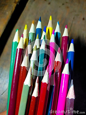 sharpened colored pencils Stock Photo
