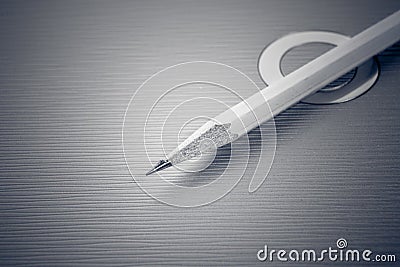 Sharpened Pencil On A Metallic Background Stock Photo