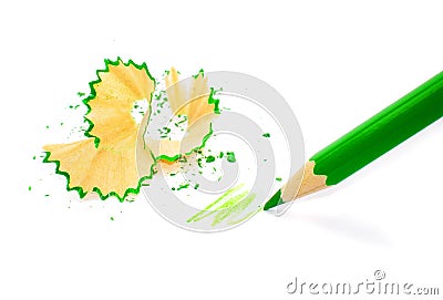 Sharpened pencil on white Stock Photo