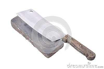 Sharpening or honing a knife on a waterstone, grindstone on the Stock Photo