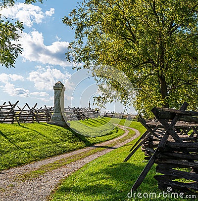 Sharpsburg, Maryland, USA September 11, 2021 The Bloody Lane at Antietam National Battlefield Editorial Stock Photo