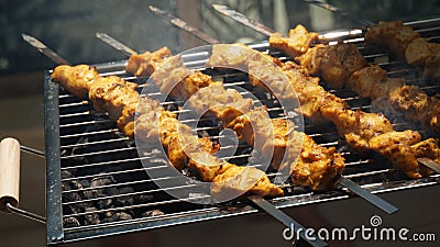 Shashlik - traditional Georgian barbecue. Stock Photo