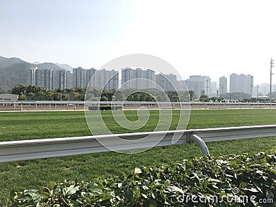 Shatin Racecourse Runway under sunny weather Stock Photo