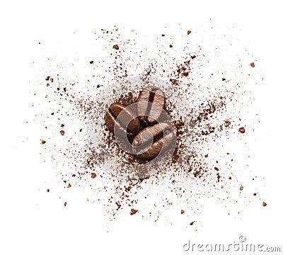 Shattered coffee powder Stock Photo