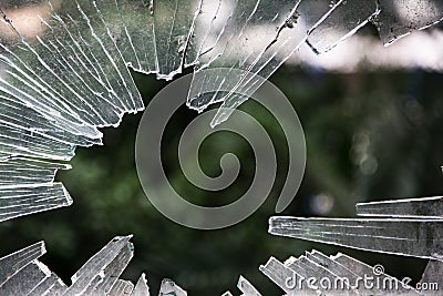 Shattered glass window Stock Photo