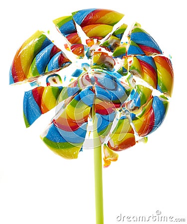 Shattered Lollipop Stock Photo