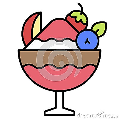 Shaved ice icon, Summer vacation related vector Vector Illustration