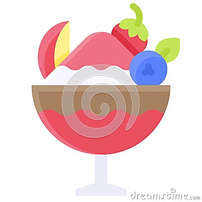 Shaved ice icon, Summer vacation related vector Vector Illustration