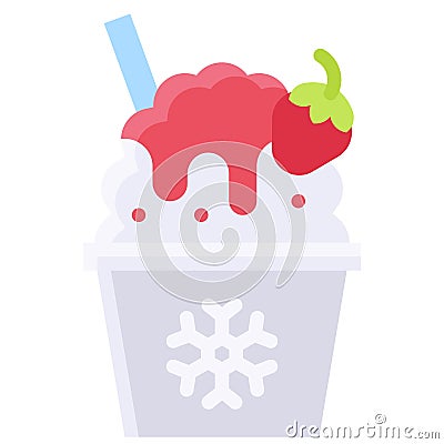 Shaved ice icon, Summer vacation related vector Vector Illustration