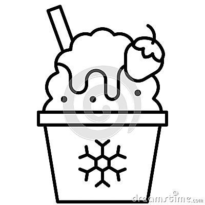 Shaved ice icon, Summer vacation related vector Vector Illustration