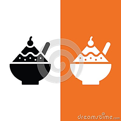 Shaved Ice Vector Icon Logo in Glyph Style Vector Illustration