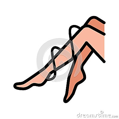 Shaved lady legs color icon Vector Illustration