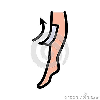 Shaved lady legs color icon Vector Illustration