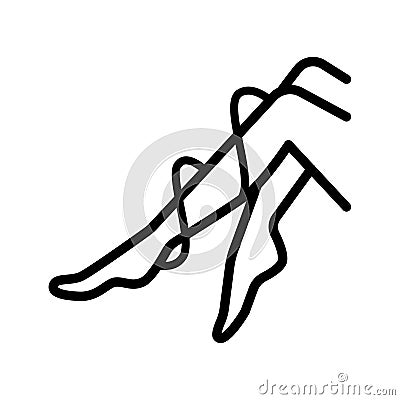 Shaved lady legs outline icon Vector Illustration