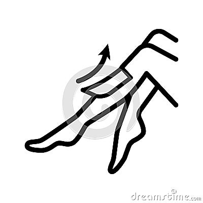 Shaved lady legs outline icon Vector Illustration