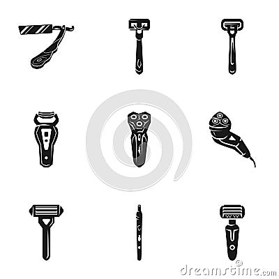 Shaver icon set, simple style Vector Illustration