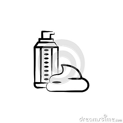 shaving foam icon. Element of anti aging icon for mobile concept and web apps. Thin line shaving foam icon can be used for web and Stock Photo