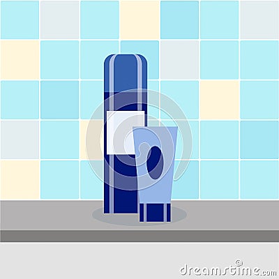 Shaving foam and after shave cream, vector. Vector Illustration