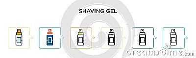 Shaving gel vector icon in 6 different modern styles. Black, two colored shaving gel icons designed in filled, outline, line and Vector Illustration