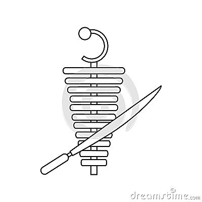 Shawarma meat doner kebab icon, outline style Vector Illustration