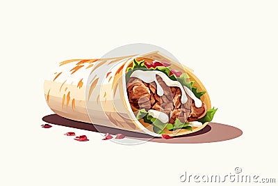 Shawarma vector flat minimalistic isolated vector style illustration Vector Illustration