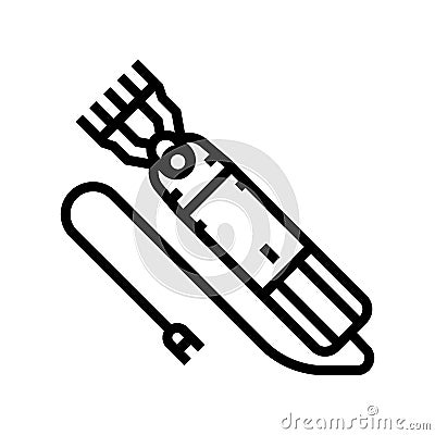 shear sheep electric tool line icon vector illustration Vector Illustration