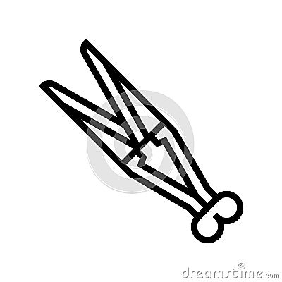 shear sheep hand tool line icon vector illustration Vector Illustration