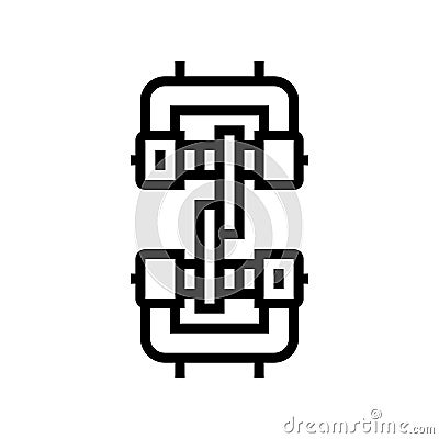 shear testing materials engineering line icon vector illustration Vector Illustration