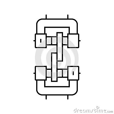 shear testing materials engineering line icon vector illustration Vector Illustration