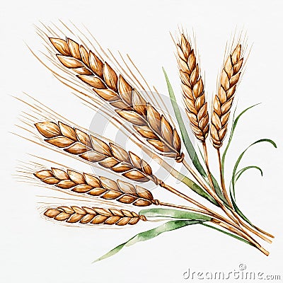 Sheaves of wheat , wheat stalks, artisanal bakery packaging, sourdough bread backdrop, rustic Stock Photo