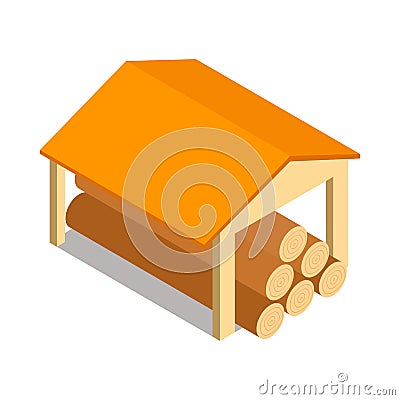 Shed icon, isometric 3d style Vector Illustration