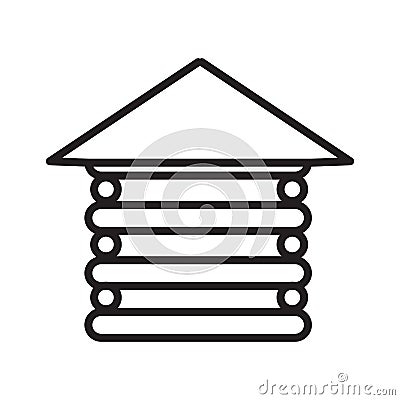Shed icon vector isolated on white background, Shed sign , linear symbol and stroke design elements in outline style Vector Illustration