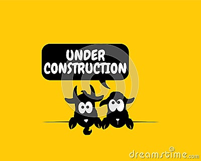Under construction, vector. Fun cartoon character Vector Illustration