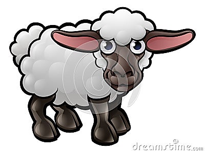 Sheep Farm Animals Cartoon Character Vector Illustration