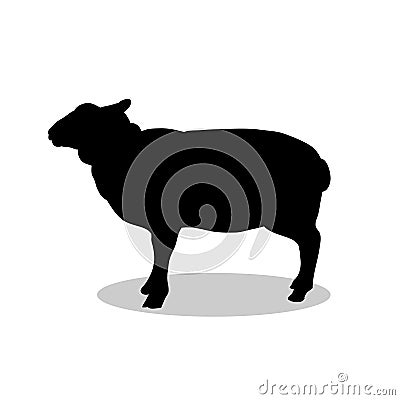 Sheep farm mammal black silhouette animal Vector Illustration