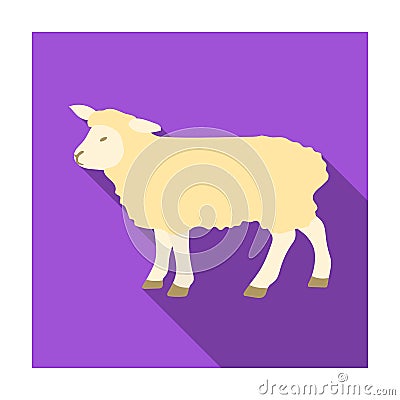 Sheep icon in flat style isolated on white background. Scotland country symbol stock vector illustration. Vector Illustration