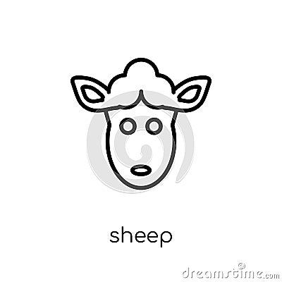 Sheep icon. Trendy modern flat linear vector Sheep icon on white Vector Illustration