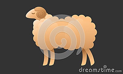 Logo is a stylized image of a sheep in flat style on a dark grey background Stock Photo