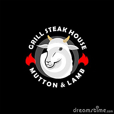 Sheep Logo Mutton Lamb Meat Vector Vector Illustration