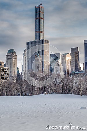 Sheep Meadow in the Winter, NYC Stock Photo