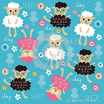 Sheep pattern Vector Illustration