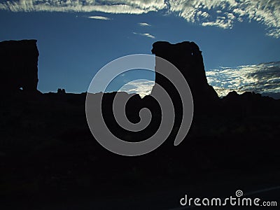 Sheep rock's silhouette Stock Photo