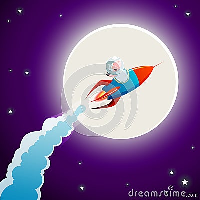 Sheep in space Vector Illustration