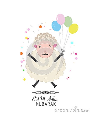 Sheep Vector Illustration. Colorful Balloon. Stock Vector 