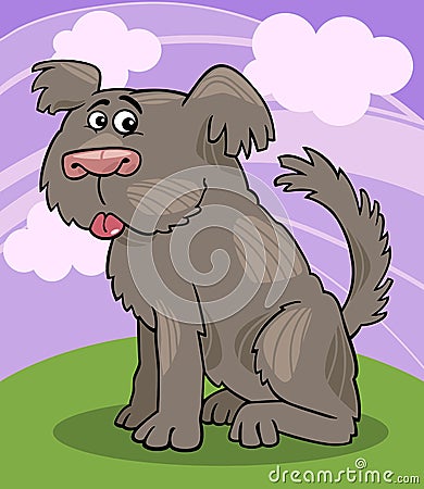 Sheepdog shaggy dog cartoon illustration Vector Illustration