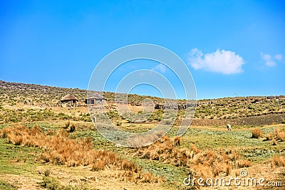 Sheepherder with herd Stock Photo